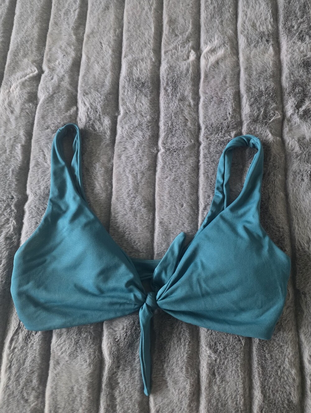 Midori Teal Tie-Front Bikini Top